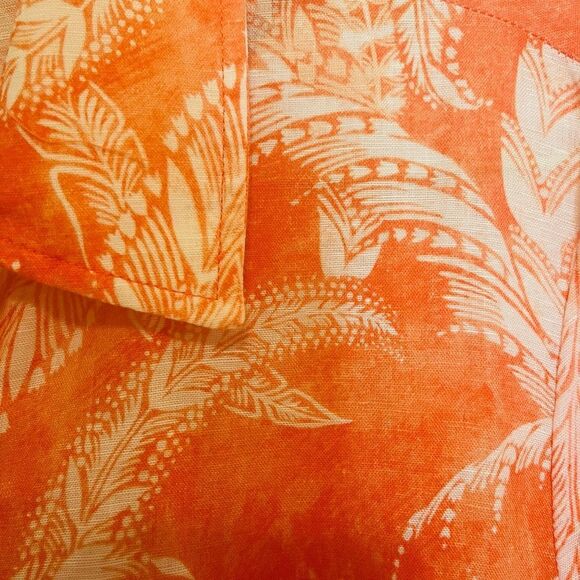 J. McLaughlin Orange and White Sundress with Bishop Sleeves - Picture 5 of 12